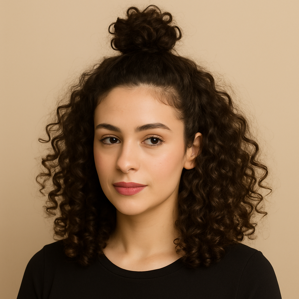 Curly Hair Top Knot