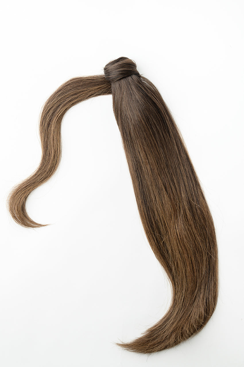 #Dark Brown Balayage Ponytail Extensions