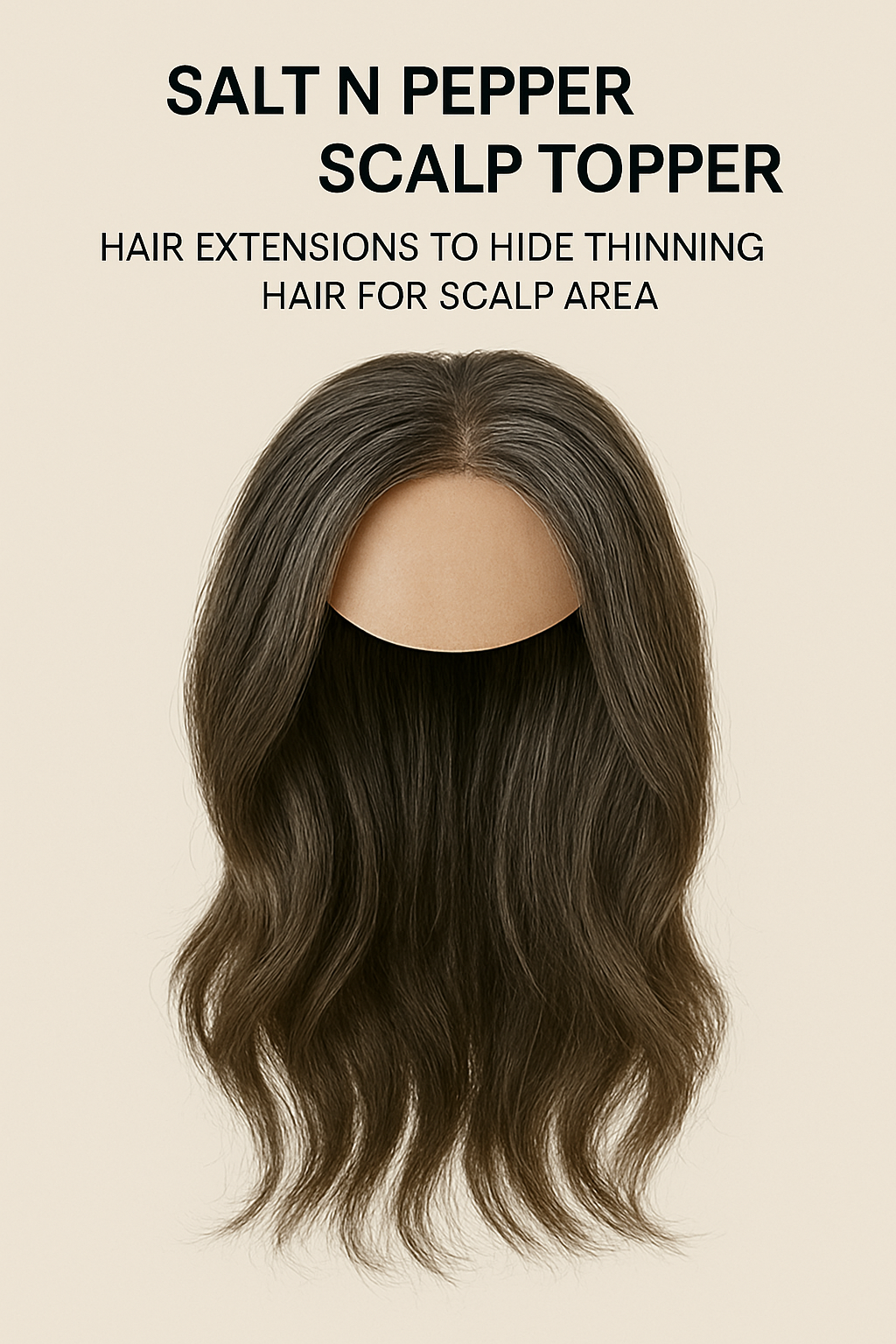 Salt n Pepper Scalp Topper Hair Extensions