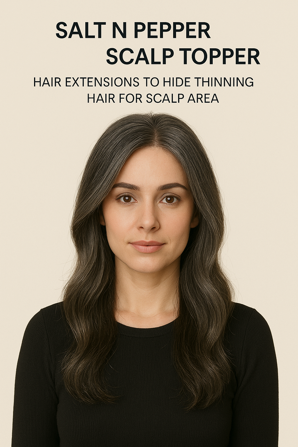 Salt n Pepper Scalp Topper Hair Extensions