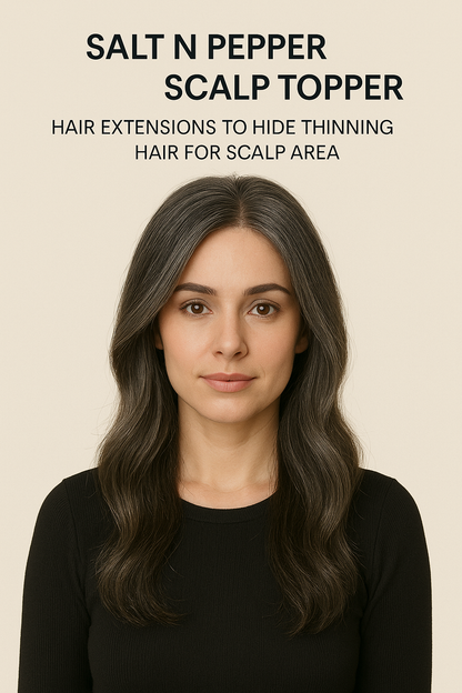 Salt n Pepper Scalp Topper Hair Extensions