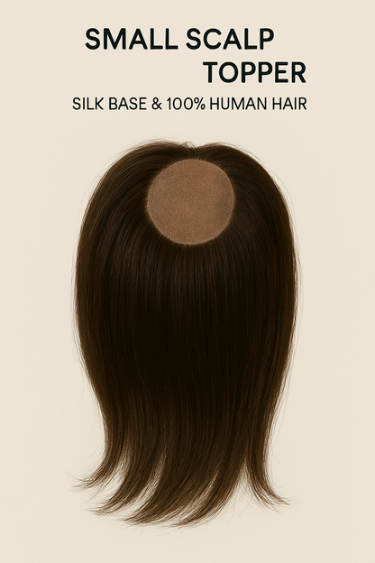 Small Scalp Topper Hair Extensions For Women | Silk base & 100% Human Hair