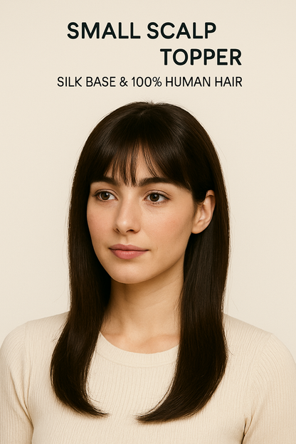 Small Scalp Topper Hair Extensions For Women | Silk base & 100% Human Hair