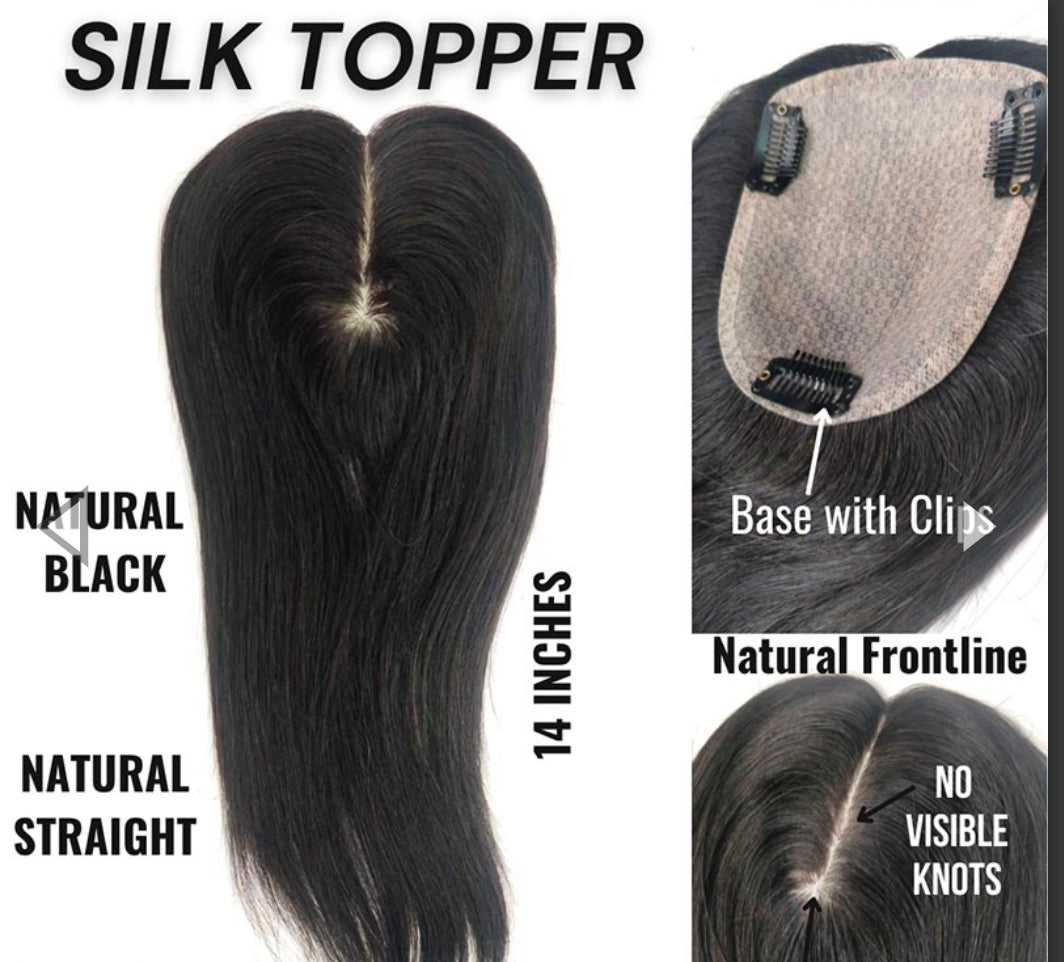 Small Scalp Topper Hair Extensions For Women | Silk base & 100% Human Hair