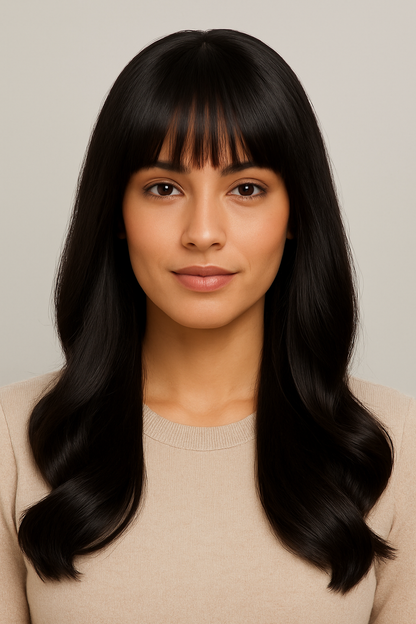 Wig with Bangs Hair Extensions | Original Hair Wigs For Women | Natural Black