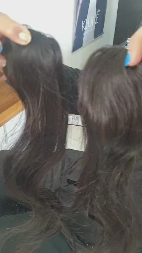 Load video: Two-piece set Volume Boosting clip ins options | Hair Extensions For Instant Voluminous Hair For Women